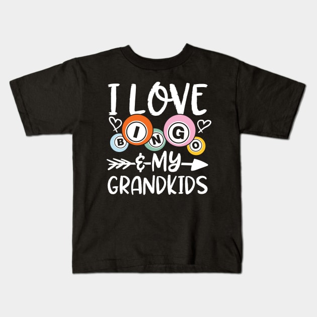 I Love Bingo and My Grandkids Kids T-Shirt by AngelBeez29